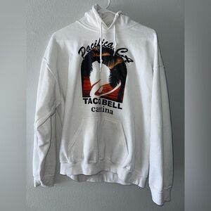 Unisex Size large Taco Bell Cantina Pacifica, CA White Hoodie